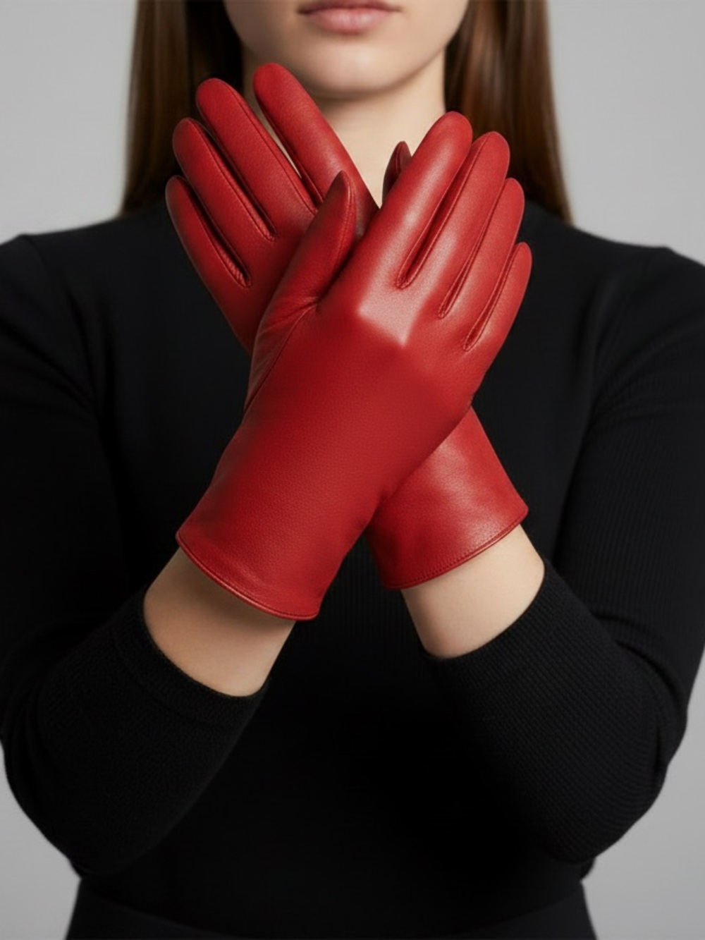 Saks Fifth Avenue Red Genuine Leather Dress Gloves Vintage Size 6 S/XS Women